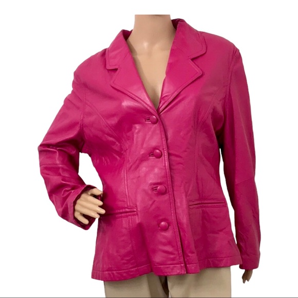 Tannery West Jackets & Blazers - Vintage Tannery West Women’s Pink Leather Top Jacket, Large.